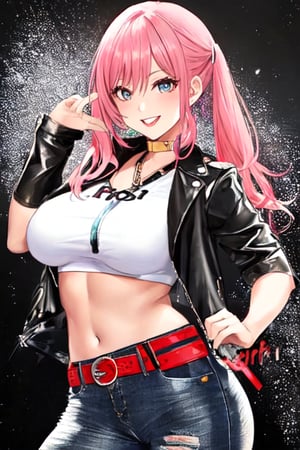 Bad and rebel girl having a good time in a party and posing so flirty, slim body, she is wearing a rebel and bad girl outfit with tight jeans and a cropped jacket to her waist,girl,kairisane