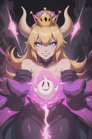 Bowsette, (Ghost possession), Clear eyes, Illustration, Neon Digital Art), Surrealist Digital Art, ruined city, Awe Inspiring, (Translucence), Visceral Colors, (Evil smile), evil aura
BREAK
Abstract Geometries, Macro Detail, Op Art, Awe Inspiring, 4k), (Warmcore),masterpiece,disney pixar style