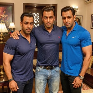 Posing with Salman Khan at his residence, capturing a raw and realistic moment, embodying genuine camaraderie and warmth
