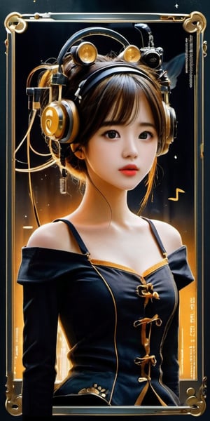 cute korean large-eyed girl, bangs, steampunk style,
framed poster, newest,  late, full body, standing, reference sheet, needle,  earphones|cord, needle, tentacles, worm, 
clean, ears, earphones, girl is listening to music with earbuds, l ong silver hair, nice hands, perfect hands,
infographic, blueprint, ecosystem, patent drawing diagrams, text, isometric, field of depth, noise, watercolor, medium, 
masterpiece, fairytale manga style, croquis, dark atmosphere rough texture, highly details, best Quality, Tyndall effect, good composition, volume lighting, Film light, dynamic lighting, cinematic lighting, 
,               ,