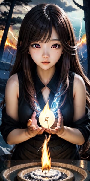 a cute korean large-eyed girl, slender face, bangs,  
archon, archon clothes, newtype, supernatural, elemental, fire magic, wind magic, water magic, ice magic, lightning magic, holy magic, dark magic, swirling ether, (style-swirlmagic:0.8), 
masterpiece, best Quality, Tyndall effect, good composition, highly details, warm soft light, three-dimensional lighting, volume lighting, Film lighting, cinematic lighting,davincitech,scifi