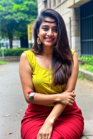 beautiful cute young attractive indian teenage girl, village girl, 18 years old, cute, Instagram model, long black hair, colorful hair, warm, dacing, standing at college, near schoo building,realistic, portrait, red kurti , hairstyle ,indian, smiling face red dress wide shot, far shot , red dress , top red , shoes , hairstyle, standing near stree, on phone smile , sitting, far ,