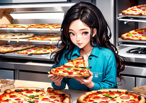 girl,cute girlmix,pizza