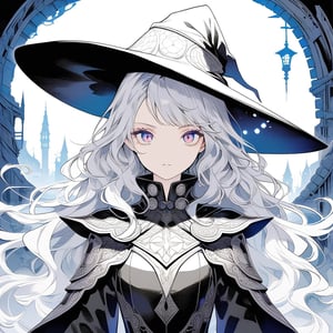 masterpiece, best quality, incredibly detailed eyes, high detail background, 1girl, solo, dragon girl, outfit, outdoors, looking at viewer, medium hair, silver hair, bangs, evil, wavy_hair, High detailed ,midjourney, perfect eyes, (futuristic style), Wearing Medieval magic Armor, witch_hat, witch, detailed and intricate, cyberpunk style,perfecteyes, Fantasy World,