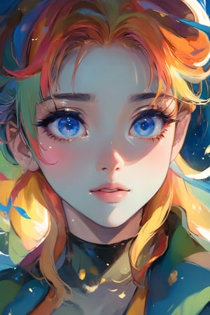 (1girl) beautiful eyes, high detail, clear face, light falls on her face, the game style Star Rail, volumetric light, HD quality (in color, color illustration), (masterpiece, detailed, highres:1.4), pastel watercolor world, amano yoshitaka, ((full body), low-key, sharp focus on subject, intricate environment scenery:1.1), cammystretch, K-Eyes, more detail XL