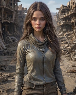 {(A face closeup of the female sole survivor BREAK {beautiful, long hair, tired eyes} walking through the wastelands with a wasted attire, trying to find a place to to survive:1.5 )}, {(best quality impressionist masterpiece:1.5)}, (ultra detailed face, ultra detailed eyes, ultra detailed mouth, ultra detailed body, ultra detailed hands, detailed clothes), (immersive background + detailed scenery), {symmetrical intricate details + symmetrical sharpen details}, {(aesthetic details + beautiful details + harmonic details)}