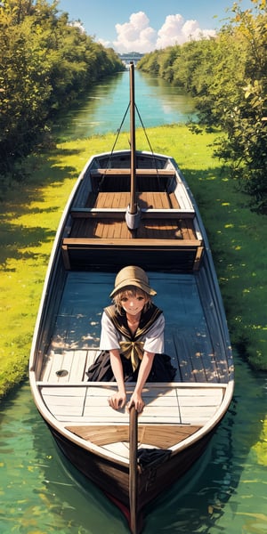 black, gold, summer afternoon, relaxed smile, yard boat sailing