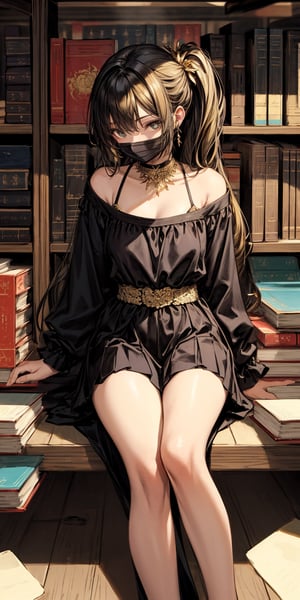 black, gold, summer afternoon, chill, library