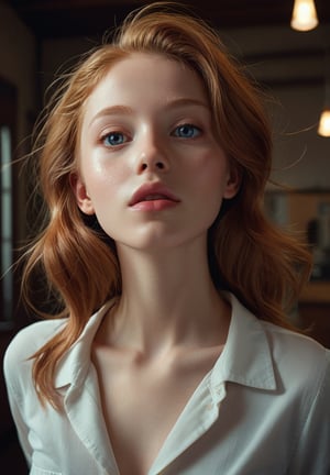 (((ultra realistic photo))) ,(((full_body))),(((big lips)))  (((natural beauty girl))) , ((( the most beautiful face ))) (((20 year old girl))), (((perfect anatomy))) (((perfect slim body, perfect slim waist))) 
showcase fashion photo with intricate and perfect details, the hyperrealistic image captures 16 year old redhead model girl of unbeliveably adorable beauty, ,blueish eyes, perfect teeth,  THE MOST BEAUTIFUL FACE, THE MOST CHARMING FACE, .,

((( 


)))

(((low angle))) best quality, masterpiece, cinematic,diffused light, shot perspective, volumetric dust raytracing The scene is filled with a abstract, moody atmosphere. The lighting is dim and sultry, casting soft shadows across the surroundings . The scene is captured as if through a Leica M3 camera for its timeless quality, fisheye lens, with attention to the grain and tone of a high-speed film,realistic