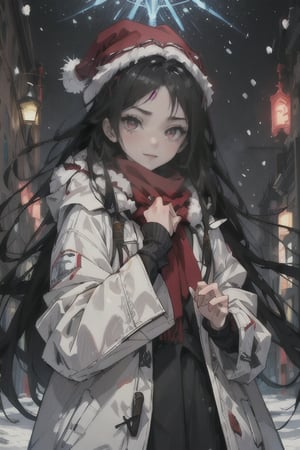 (masterpiece, best quality)     TifaFF7, 1girl, solo, long hair, red eyes, black hair, in a winter wonderland,TifaFF7