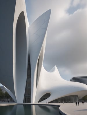 (master piece)(biomorphic building), rhombuses facade pattern, zaha hadid, Calatrava, glass windows,  concrete,  house with tesselated facade, front street view,photo-realistic, intricate and complex details,hyper-realistic, parametric architecture,8k, ultra details,Low-rise building,Manufactured goods,Theatre stadium,Tower,ellipsoid,tarmac,Air terminal,seaside,Golden fashion,Minimalist style,

An architectural wonder with a daring configuration and ground-breaking design.This structure could be a museum or a company building.4k image photo like,(detailed)