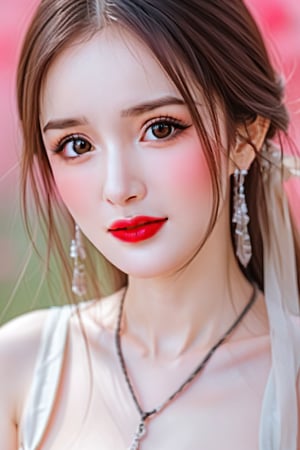 (8K, original photo, Reality:1.25) ,( Lip Gloss, eyelash, Glossy, shiny skin, best quality, Ultra-high resolution, Depth of Field, Chromatic Aberration, Corrosive, Wide-angle light, Natural shadows,   Idol)make up,pretty cute doll,Canthus drop,big eye,Thai, Vietnamese,(杨幂:0.4),cosplay,coser,小柔seeu,bust shot,shiny pantyhose,