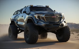 Masterpiece, 4k, High Resolution, Octane Render, Unreal Engine 5, Award Winning, Dramatic Lighting, Intricate, 8k Highly Professional Detail, HDR, Smooth, Sharp Focus, Illustration, Unreal Engine 5, Octane Render, Cinematic Light, dynamic volumetric lighting, Off-road suspension,baja, Armored vehicle,suv, all-terrain vehicle, concept, science fiction,gmc, Peterbilt 389,concept car,gmc,(f150:0.2),oshkosh m-atv jltv,humvee, Knight XV ,future,c_car,JB64,TechStreetwear,ROBOT,exosuit,LegendDarkFantasy, 3D SINGLE TEXT,HYPER REAL,mecha\(hubggirl)\,robot