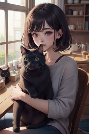 portrait,illustration,xxmix_girl,koh_yunjung,aw0k cat