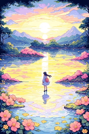 masterpiece, best quality, aethetic, illustration,pixel art, 