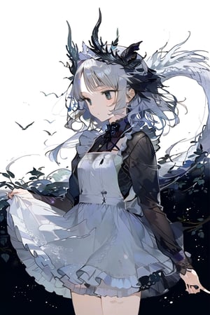 white dragon,aesthetic, dragon maid