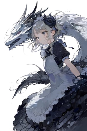 white dragon,aesthetic, dragon maid