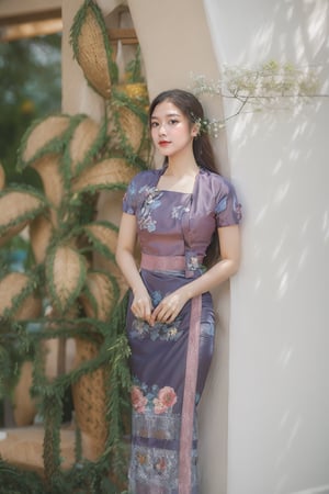 20 years old girl,{{best quality}}, {{masterpiece}}, {{ultra-detailed}}, {illustration}, {detailed light}, {an extremely delicate and beautiful}, messy floating hair, pink dress, standing and looking at the viewer,  feminine , depth of field,acmm ss outfit,Myanmar.view from behind, perfect buttock.full body.,perfect,masterpiece,Myanmar,milf,Nice legs and hot body
