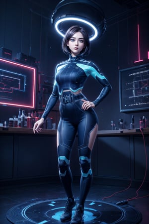 masterpiece, artistic design, image of a colored girl that emits its own light, lighting, cinematic lighting, volumetric lighting, laboratory, dynamic pose, taut skin, detailed, young face, best quality, 1 girl, blue eyes, full body , short hair, looking at viewer, nsfw:1.3, sexy pose, perfect anatomy, straight hair, dark hair, wide hips, narrow waist, different postures, ,(csm),1 girl,masterpiece,best,
quality, REALISTIC, Halo,Halo,neon background,Game, blue and white sibernetic costume.,Cortana, censored, circuit
,thewpn