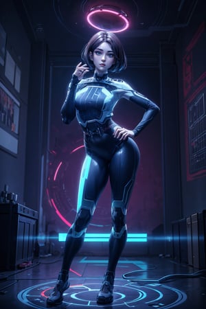 masterpiece, artistic design, image of a colored girl that emits its own light, lighting, cinematic lighting, volumetric lighting, laboratory, dynamic pose, taut skin, detailed, young face, best quality, 1 girl, blue eyes, full body , short hair, looking at viewer, nsfw:1.3, sexy pose, perfect anatomy, straight hair, dark hair, wide hips, narrow waist, different postures, ,(csm),1 girl,masterpiece,best,
quality, REALISTIC, Halo,Halo,neon background,Game, blue and white sibernetic costume.,Cortana, censored, circuit
,thewpn