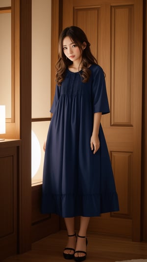 masterpice, best quality, absurdres portrait, 1girl, night dress, indoors