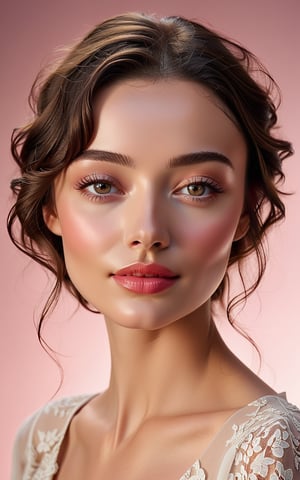 Create a realistic full body photo of a realistic, serene, soft-focus portrait of amy jackson with porcelain skin and almond-shaped black eyes, set against a subtle gradient background. Her oval face features high cheekbones, a pert nose, and plump lips curving into an enigmatic smile. Loose, natural waves frame her long neck and sharp jawline as she gazes calmly ahead, exuding confidence and elegance. Her cheeks flushed a perfect blend of red and pink, creating a rosy hue that accentuated her features. The color, a mixture of shades, radiated warmth and vitality. The flush on her cheeks seemed to dance with her breath, pulsating gently with each inhale and exhale. The delicate tint was a mesmerizing display of her inner emotions and vitality, making her even more alluring to the onlookers.