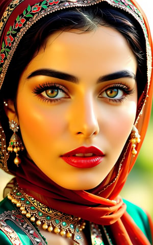 Iranian women prefer faces with almond-shaped eyes and full lips. Their skin should be flawless, with a soft and natural glow, and their hair should be long, dark, and flowing, with subtle highlights that catch the light. Her makeup would be understated, most days, and overpowering on others, with a focus on enhancing her features. She may wear traditional Iranian clothing that complements her beauty and adds to her elegance. The Islamic Republic of Iran has a conservative culture that promotes modesty and emphasizes inner beauty over external appearances.