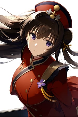 high-definition,masterpiece,best quality,1girl,looking at viewer,Highly detailed, High Quality,YuiTakamura,military uniform
