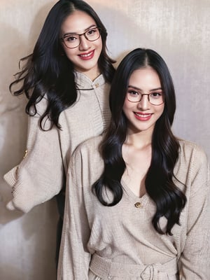 chinese woman, (glasses, laughy smiling:1.2), fully clothed, fully dressed, curve, photo realistic, expressive, everything is in ultra high-definition, ultra HD, ultra high resolution, everything detailed, rare, flexible, complex, unique, ultra realism