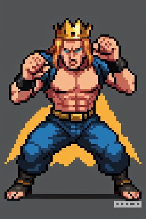 high quality, High Definition, Pixel world, pixel, simple pixel art, man, 8bit logo, 8 bit, unrealistic, nes style, fighting,  beat'em up game, side fighting pose, ninja, sideways, king of fighter, snk, High Definition hands and high quality finger, indian,Pixel art,Pixel world, heavyweight fighter, wwf wrestlermania, the rock vs triple H, chibby, pocket character