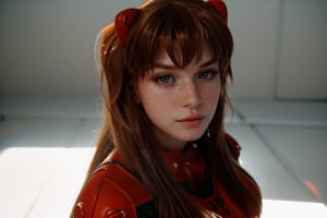 analog style, modelshoot style, portrait of shirogane, close up, feminine, epic (photo, studio lighting, hard light, sony a7, 50 mm, matte skin, pores, colors, hyperdetailed, hyperrealistic), Asuka Langley - Shirogane-Sama Cosplay, sexy look,edgPlugsuit