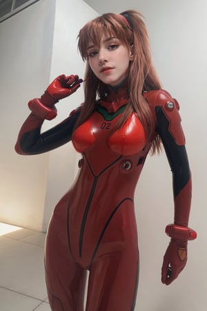 4K, 8K, (Masterpiece, best quality:1.2), blue eyes, perfect face, cosplay, professional photo, photo, photorealism, ((red armor)), modelshoot style, portrait of shirogane, red plugsuit, feminine, (girl),  ((cyberpunk landscape)), (narrow waist), upper body, face shot, very small breats, sexy look,photorealistic,realism, masterpiece, realistic face, realistic skin,realistic arms, realistic body, bust shot photo of shirogane, sexy pose