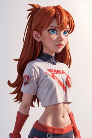 girl, abstract, design, graffiti, white background, Grt2c,1 girl ,realistic,solo, 3d animated,EFT_,souryuuasukalangley, asuka langley, evangelion, 3d pixar style, orange hair color, blue eye color, sexy,flash