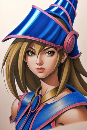 I draw as realistically as possible, portrait of dark magician girl ((Dark Magician girl)) ((Yu-gi-oh))