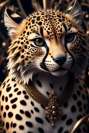 fantasy Cheetah detail, award winnig photography, intricate details, 8k, colors cian and white
Sampler,Intricate,xrottx-intrincate-style