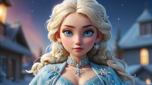 whole body, her platinum blonde hair styled into a thick French braid adorned with bright icy blue glitter With small snowflake ornaments, colorful eyes and a fair complexion that sparkles under the Northern Lights, she wears small snowflake earrings, a delicate snowflake pendant necklace, and an elegant ice blue robe with a transparent top covered with complex ice crystal patterns. , long iridescent cape, feet, delicate ice blue shoes with glittering ice crystals,
whole body, personification