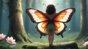 flower, wings, tree, human butterfly wings, bug, butterfly, nature, forest, fly, butterfly wings