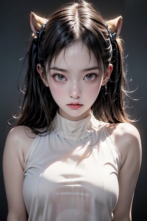 evil girl, kawaii face, 18yo, White Fox ears, Mullet hair, 9 fox tails, Masturbate, sexy Post, Medium sized breast natural face, plump lips,sport bar on shoulder, Punk Earing,beautiful hand, hand on cheek, long bob with random highlight hair, Flipped-up ends, beautiful face, :), braces, High detailed, perfecteyes, Color magic, masterpiece, Best Quality, hd-detailed, 4K, finely detailed, high resolution, physically-based rendering, lovely, eye Details.,perfect