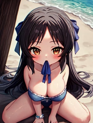 ((illustration)), (best quality:1.2), 1girl, chibi, (extremely_petite), extremely_tiny, ((extremely_gigantic_breasts:1.02)), extremely_breasts_apart:1.07, beautiful_eyes, blush, sitting, full_body, arms_behind_breasts, waist_behind_breasts:0.5, babyish_legs:0.3, babyish_feet:0.3, extremely_vivid_colors:0.5, extremely_low_light_ratio, ((masterpiece)), highres, extremely_detail, full_shot, BREAK
1girl, chibi, (tachibana_arisu_theidolmastercinderellagirlsu149:1.02), (extremely_petite), extremely_tiny, ((extremely_gigantic_breasts:1.02)), extremely_breasts_apart:1.07, brown_eyes, brown_hair, long_hair, beautiful_eyes, blush, mouth_open:0.3, hair_ribbon, blue_bikini, beach, sitting, full_body, arms_behind_breasts, waist_behind_breasts:0.5, babyish_legs:0.3, babyish_feet:0.3, full_shot, thick_lines:0.5, from_above:0.2, spread_legs:0.1,