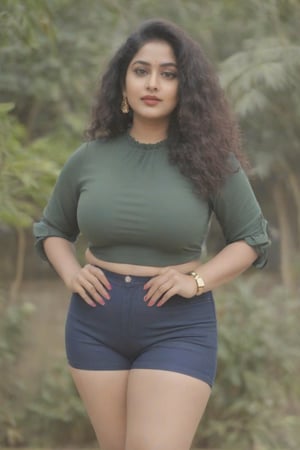 Full body indian influencer of bengali mom, hips biggest, waist biggest, big ass size, biggest thick legs and hands, curly hair, plump and biggest pussy size, big eyes and lips and tuth, medium natural size boobs, plump natural hips,Mallu 