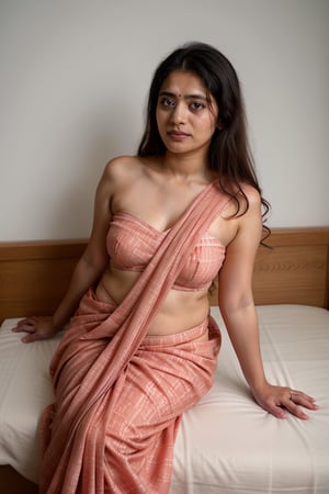 A solo indian girl full body bengali girl, take selfie, skin tone as bengali girl, oval face, hooded eyes, aquiline nose, ya bow-shaped lips, give kissing, loose curls hair, sindoor straight line, body apple shape, colored_nails, hand round hands, straight legs, round breasts, firm breasts, curved fingers, with thumb, index finger, middle finger, ring finger, little finger, dress, saree (Bengali Style), color, red and white (traditional Bengali saree colors), details, jamdani or tant saree with intricate patterns, pose, standing or sitting with folded hands and flowers in one hand,