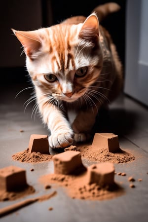 1 cat playing with clay
, photography, best quality, medium shot