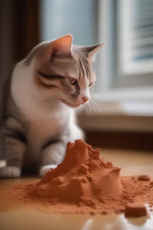 1 cat playing with clay
, photography, best quality, medium shot