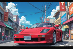 Supercar in town, Anime90'sStyle