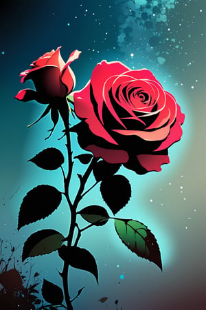 //quality, (masterpiece:1.331), (detailed), ((,best quality,)),//,glowing rose,background,glow_in_the_dark,artint,trendy,grunge style,vector art,