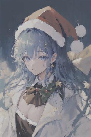 (masterpiece,best quality),finely detail, solo, close-up, pixiv, ,blue archive, detailed eyes, floating_hair,1girl, xmas,