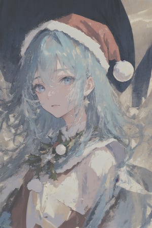 (masterpiece,best quality),finely detail, solo, close-up, pixiv, ,blue archive, detailed eyes, floating_hair,1girl, xmas,