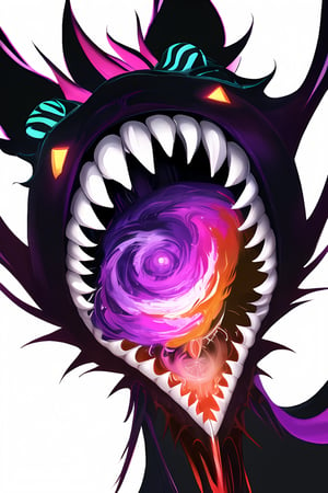  anime art style, highly detailed, unreal engine 5, 4k, octane render,

 psychedelic soul eater: a malevolent creature with swirling, psychedelic colors of pulsating purple and vibrant orange, its gaping maw lined with rows of razor sharp teeth ready to devour souls


( white background, blank background))