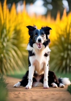 border collie doing yoga, yoga position, Full Frame,detailed, portraits, ultra sharp, depth of field, cinematic