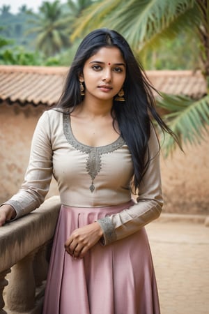 beautiful cute young attractive indian teenage girl, village girl, 18 years old, cute, Instagram model, long black_hair, warm,in terrace , indian,girl, photorealistic, ,dress,1girl,velvaura,photorealis
tic,Indian real girl, Michelle Pfeiffer
